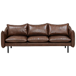 Трехместный кожаный диван на ножках темно-коричневый Tailler Sofa Brown варинант исполнения - 1 | Loft Concept в Санкт-петербурге