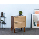 Тумба прикроватная бежевая из массива бука с 2-мя ящиками Wenge Light варинант исполнения - 5 | Loft Concept в Санкт-петербурге