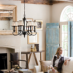 Люстра бронзового цвета с бежевыми абажурами из органзы в классическом стиле Hinkley варинант исполнения - 9 | Loft Concept в Санкт-петербурге