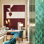 Обои ручная роспись в стиле Арт-деко Assemblage Original colourway on red silk dupion варинант исполнения - 3 | Loft Concept в Санкт-петербурге