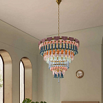 Люстра круглая с декором из разноцветных элементов в виде листьев Changing Seasons варинант исполнения - 6 | Loft Concept в Санкт-петербурге