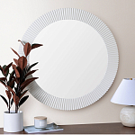 Зеркало в круглой фактурной раме Mirror Modern Texture белое варинант исполнения - 5 | Loft Concept в Санкт-петербурге