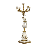 Подсвечник белый Попугай из фарфора с бронзовыми элементами Eden Garden варинант исполнения - 1 | Loft Concept в Санкт-петербурге