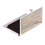 Визитница карманная металлическая с накладкой из натурального камня Агат Stone Business Card Holders  варинант исполнения - 3 | Loft Concept в Санкт-петербурге