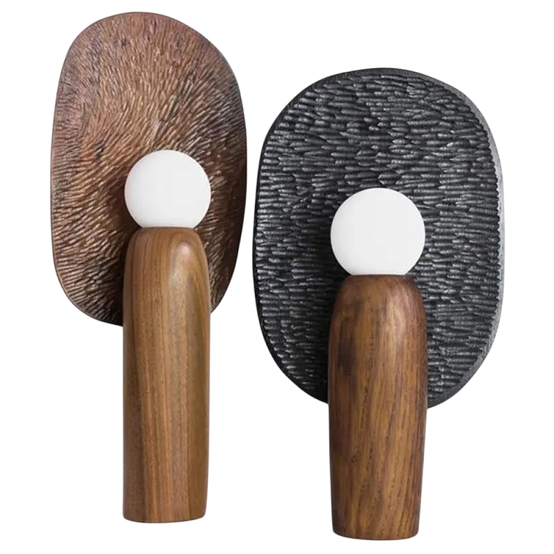 Настольная лампа из дерева Decorative Wooden Lamp Черный Коричневый Настольная лампа из дерева Decorative Wooden Lamp Черный Коричневый в Санкт-петербурге | Loft Concept