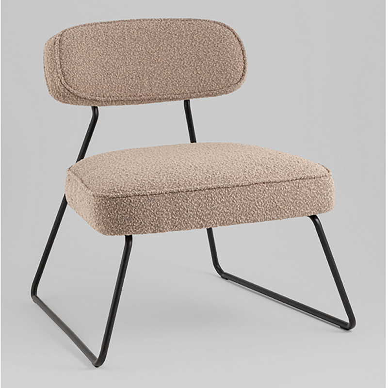 Кресло лаунж Kate букле капучино Капучино  Черный в Санкт-петербурге | Loft Concept 