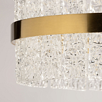 Люстра круглая золотого цвета с прозрачными рельефными стеклянными вставками Textured Glass Chandelier варинант исполнения - 10 | Loft Concept в Санкт-петербурге