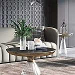 Дизайнерский журнальный стол на прозрачном основании Nofon варинант исполнения - 1 | Loft Concept в Санкт-петербурге