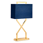 Настольная лампа с основанием из полированного золота и прямоугольным абажуром глубокого синего цвета Elstead Lighting варинант исполнения - 1 | Loft Concept в Санкт-петербурге