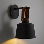 Черное матовое бра с декором под кожу Chestery варинант исполнения - 2 | Loft Concept в Санкт-петербурге