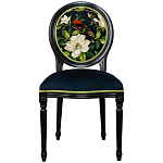 Стул чёрный из натурального бука с изображением птица в саду Blooming Red Birds варинант исполнения - 1 | Loft Concept в Санкт-петербурге