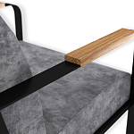 Кресло серый велюр с жесткими подлокотниками на полозьях Ashton варинант исполнения - 6 | Loft Concept в Санкт-петербурге