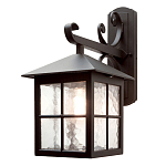 Настенный фонарь черного цвета в форме фонаря с решетчатым плафоном и фактурным стеклом Elstead Lighting варинант исполнения - 1 | Loft Concept в Санкт-петербурге