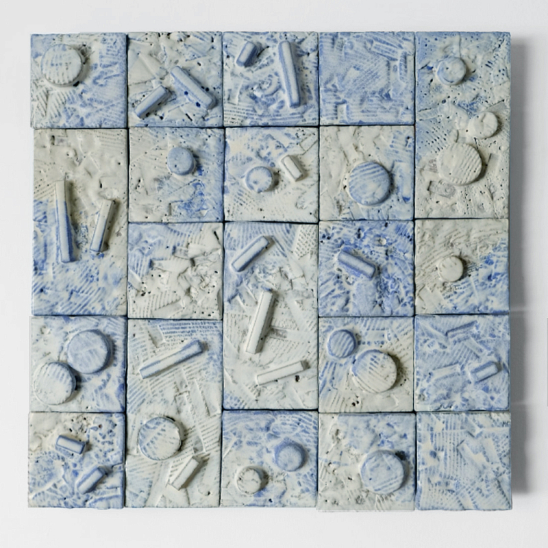 Геометрическое Объемное Панно Blue Curve Geometry Голубой в Санкт-петербурге | Loft Concept 