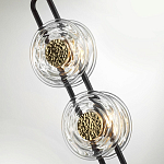 Торшер с 2-мя прозрачными стеклянными плафонами и золотистыми декоративными вставками Virelia варинант исполнения - 5 | Loft Concept в Санкт-петербурге