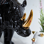 Статуэтка черный носорог с золотыми рогами Golden Horned Black Rhino варинант исполнения - 6 | Loft Concept в Санкт-петербурге