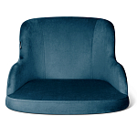 Стул с мягкой синей обивкой из велюра и подъемно-поворотным механизмом на белых колесиках Harper Blue and White варинант исполнения - 2 | Loft Concept в Санкт-петербурге