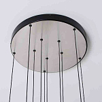 Люстра каскадная с 5-ю круглыми стеклянными плафонами дымчатого цвета и черными деталями Orbit Serenade варинант исполнения - 3 | Loft Concept в Санкт-петербурге