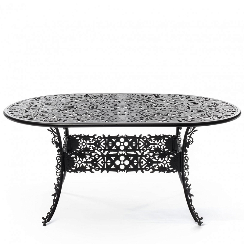 Обеденный стол Industry Collection ALUMINIUM OVAL TABLE – BLACK Черный в Санкт-петербурге | Loft Concept 