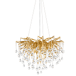 Люстра подвесная с прозрачными стеклянными подвесками в форме капель Диаметр 60 см Droplet Chandelier варинант исполнения - 1 | Loft Concept в Санкт-петербурге