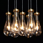 Люстра с 7-ю прозрачными плафонами из стекла в форме капли Lucid Rain  варинант исполнения - 5 | Loft Concept в Санкт-петербурге