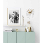 Бра золотого цвета с декоративными ветвями и прозрачными подвесками в форме листьев Droplet Chandelier варинант исполнения - 7 | Loft Concept в Санкт-петербурге