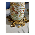 Ваза высокая из фарфора на бронзовом основании Turquoise Blooming Garden варинант исполнения - 5 | Loft Concept в Санкт-петербурге