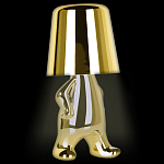 Настольная лампа фигурная золотого цвета с гладким абажуром Высота 19 см Sophia варинант исполнения - 3 | Loft Concept в Санкт-петербурге