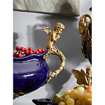 Чаша темно-синяя фарфоровая с бронзовыми ручками в виде ангелов Eden Garden варинант исполнения - 4 | Loft Concept в Санкт-петербурге