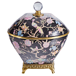 Шкатулка черного цвета с цветочной росписью Eden Garden варинант исполнения - 1 | Loft Concept в Санкт-петербурге