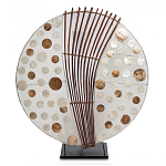 Настольная лампа из перламутра и дерева на подставке Indonesian Round Shell варинант исполнения - 2 | Loft Concept в Санкт-петербурге