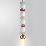 Подвесной светильник вытянутый с бусинами из белого и коричневого цвета PEARLS Suspension варинант исполнения - 4 | Loft Concept в Санкт-петербурге