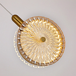 Подвесной светильник с плафоном из рельефного стекла Peony Glass Bronze  варинант исполнения - 3 | Loft Concept в Санкт-петербурге