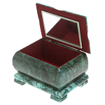 Шкатулка прямоугольная с зеркалом из натурального камня змеевик Stone Casket варинант исполнения - 3 | Loft Concept в Санкт-петербурге