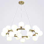 Кольцевая люстра с белыми стеклянными  плафонами в форме шара Berries Chandelier варинант исполнения - 4 | Loft Concept в Санкт-петербурге