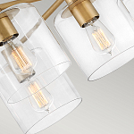 Потолочный светильник цвета латунь с пятью прозрачными цилиндрическими плафонами Hinkley варинант исполнения - 5 | Loft Concept в Санкт-петербурге