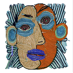 Арт-Объект плетеный из нитей Абстрактный портрет Joana Schneider  варинант исполнения - 2 | Loft Concept в Санкт-петербурге