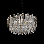 Круглая люстра с хрустальными подвесками на серебряном каркасе Gorgeous Crystal Light варинант исполнения - 6 | Loft Concept в Санкт-петербурге