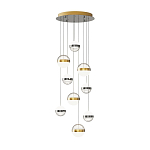 Люстра каскадная с 9-ю подвесами бронза и никель Peggy Futura lamp варинант исполнения - 2 | Loft Concept в Санкт-петербурге