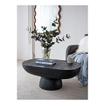 Столик кофейный черного цвета с овальной столешницей и круглым основанием Black Dalmen Table варинант исполнения - 2 | Loft Concept в Санкт-петербурге