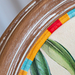 Стул бежевый в разноцветную полоску из натурального бука с изображением птиц и цветов Blooming Yellow Birds Colorful Stripes Chair варинант исполнения - 6 | Loft Concept в Санкт-петербурге