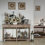 Деревянная консоль из массива дерева с двумя ящиками Oak Margery Provence Console Table варинант исполнения - 2 | Loft Concept в Санкт-петербурге