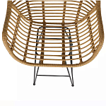 Стул барный с ротанговым плетением Half Bar Chair with Wicker с подлокотниками варинант исполнения - 7 | Loft Concept в Санкт-петербурге