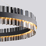 Люстра кольцевая чёрного цвета с вертикальными стеклянными элементами Ring Horizontal варинант исполнения - 1 | Loft Concept в Санкт-петербурге