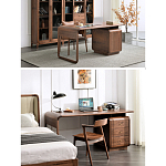 Стол рабочий округлой формы с 3-мя ящиками  Working Moonnut Table варинант исполнения - 2 | Loft Concept в Санкт-петербурге