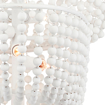 Люстра белая в форме спирали с декором из круглых деревянных бусин White Wooden Beads варинант исполнения - 1 | Loft Concept в Санкт-петербурге