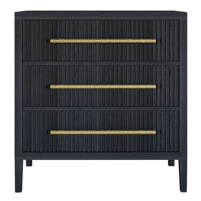 Комод Primo с 3 выдвижными ящиками Черный дуб Черный в Санкт-петербурге | Loft Concept 