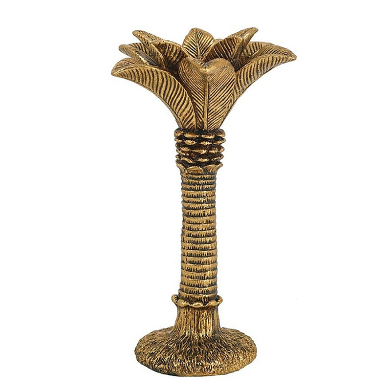 Подсвечник в форме пальмы с резными листьями и текстурным основанием Golden palm leaves Бронза Подсвечник в форме пальмы с резными листьями и текстурным основанием Golden palm leaves Бронза в Санкт-петербурге | Loft Concept
