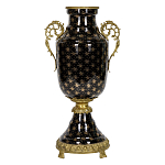 Ваза черного цвета из фарфора с золотистым узором и бронзовыми элементами Eden Garden porcelain and bronze варинант исполнения - 4 | Loft Concept в Санкт-петербурге