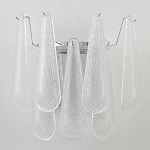 Бра с подвесками из рифленного стекла в форме капель на основании цвета хром Textured Glass варинант исполнения - 6 | Loft Concept в Санкт-петербурге